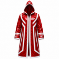 Red & White Hooded Wrestling Entrance Coat | Custom Wrestling Gear