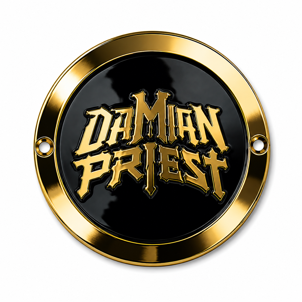 Custom Black & Gold Wrestling Championship Belt Plate – Damian Priest Style Wrestling Belt Replacement Plate