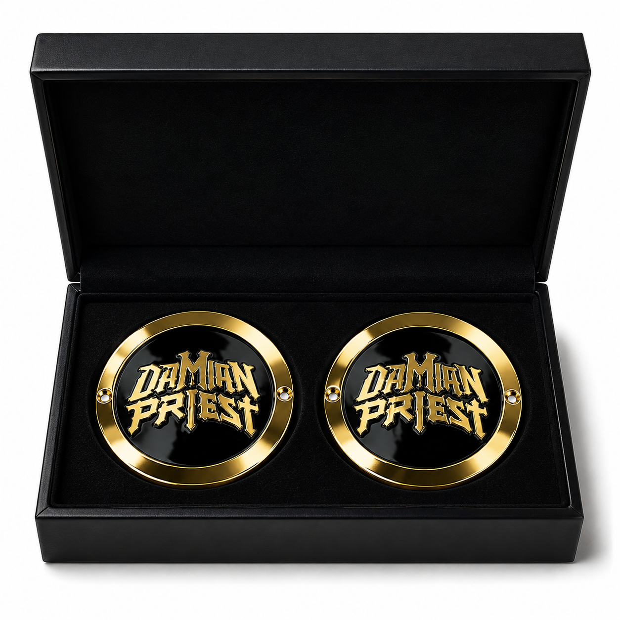 Custom Black & Gold Wrestling Championship Belt Plate – Damian Priest Style Wrestling Belt Replacement Plate