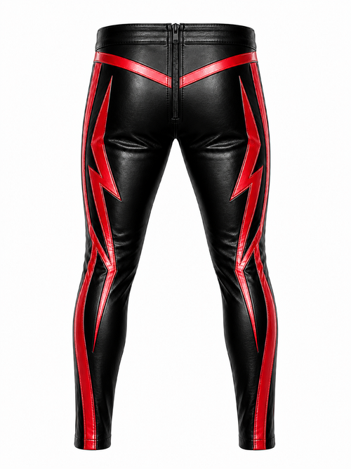 Black & Red Leather Wrestling Pants – Custom Pro Wrestling Gear