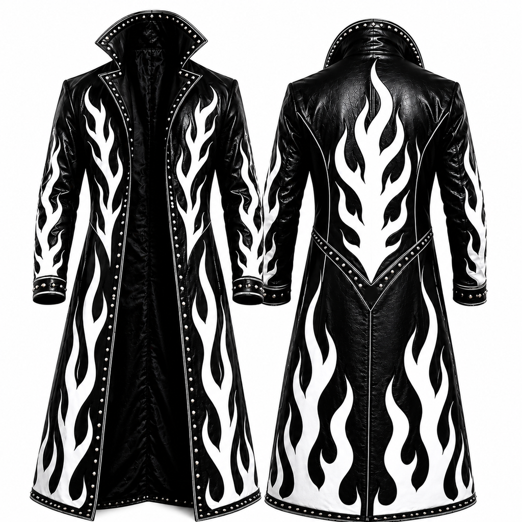 Custom Wrestling Coat – Personalized Leather Entrance Coat | Custom Colours, Flames, Name & Logo