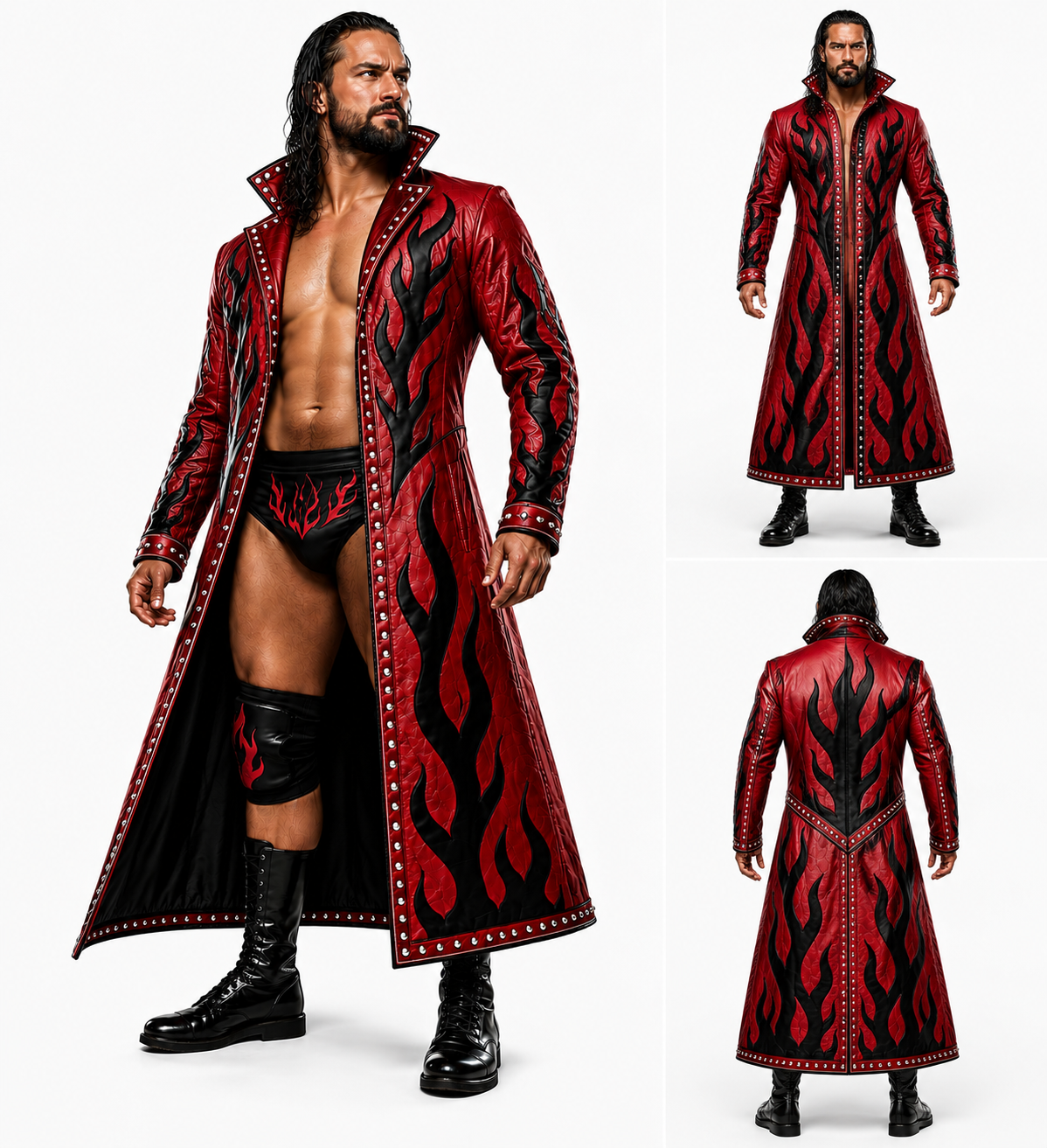 Premium Leather Wrestling Coat – Custom Made Entrance & Ring Jacket