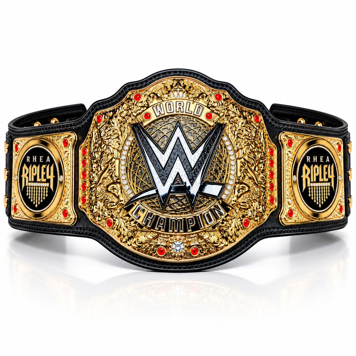 Rhea Ripley Side Plates on Wrestling Championship Belt – Professional Wrestling Title Belt