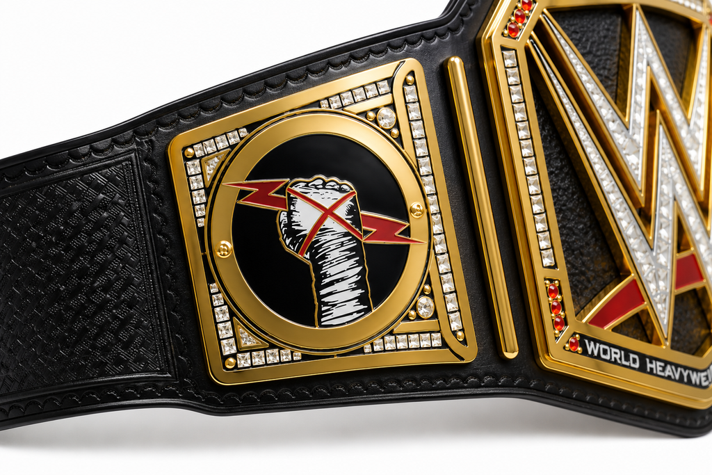 Custom Wrestling C.M Pnk Championship Belt – Premium Gold & Black Replica Title Belt