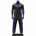 Men's Black & Purple Leather Wrestling Set – Custom Wrestling Entrance Gear
