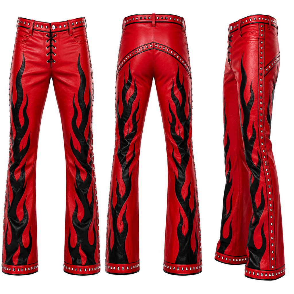 Custom Red & Black Flame Wrestling Pants – Pro Wrestling Gear