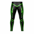 Men's Black & Green Leather Pants – Lightning Bolt Motorcycle & Wrestling Trousers