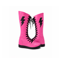 Custom Women Pink & Black Lightning Pro Wrestling Boots – Premium Leather High-Top Ring Boots