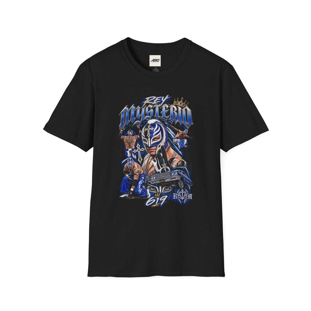 Men’s Cream Wrestling Graphic T-Shirt – Masked Lucha Inspired Streetwear Tee