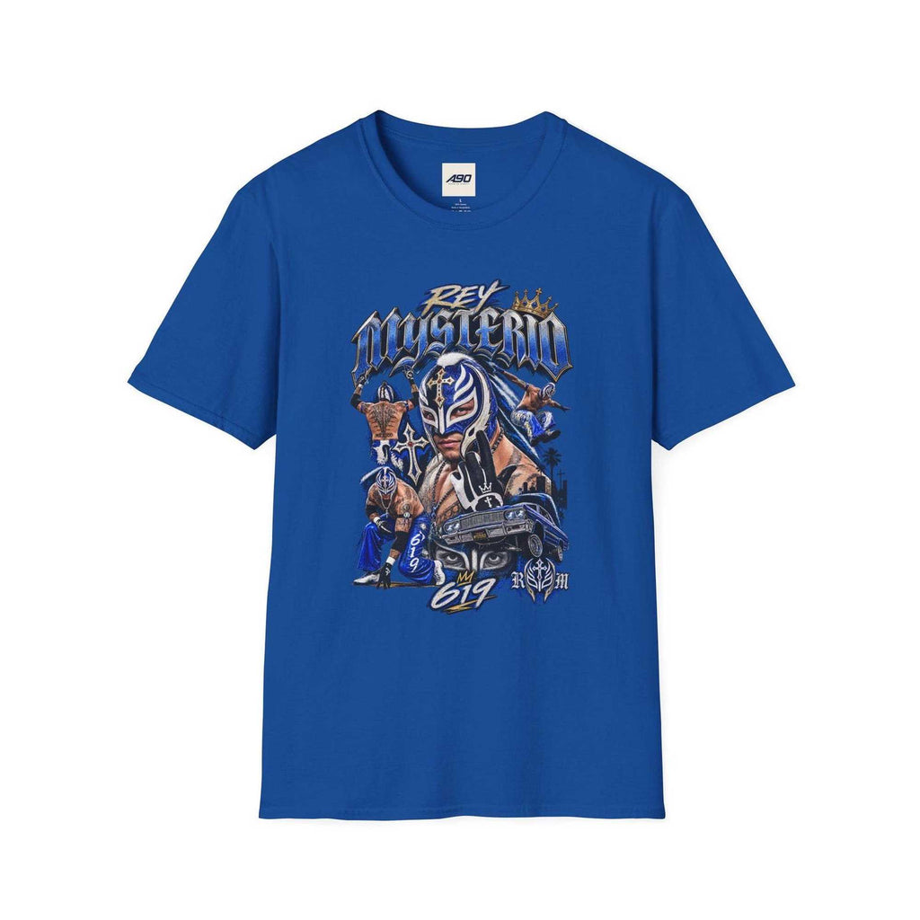 Men’s Cream Wrestling Graphic T-Shirt – Masked Lucha Inspired Streetwear Tee