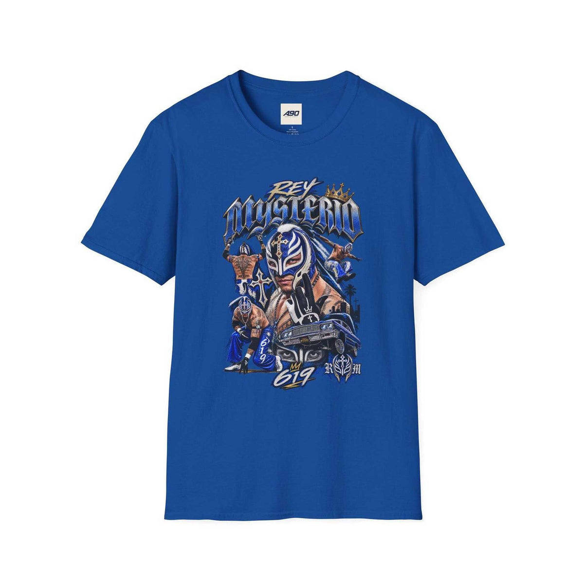Men’s Cream Wrestling Graphic T-Shirt – Masked Lucha Inspired Streetwear Tee