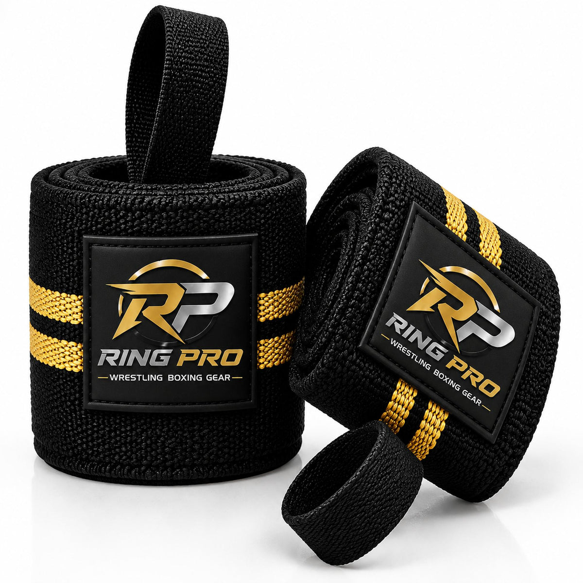 Black & Gold Wrestling Wrist Wraps – Ring Pro Training & Support Wraps
