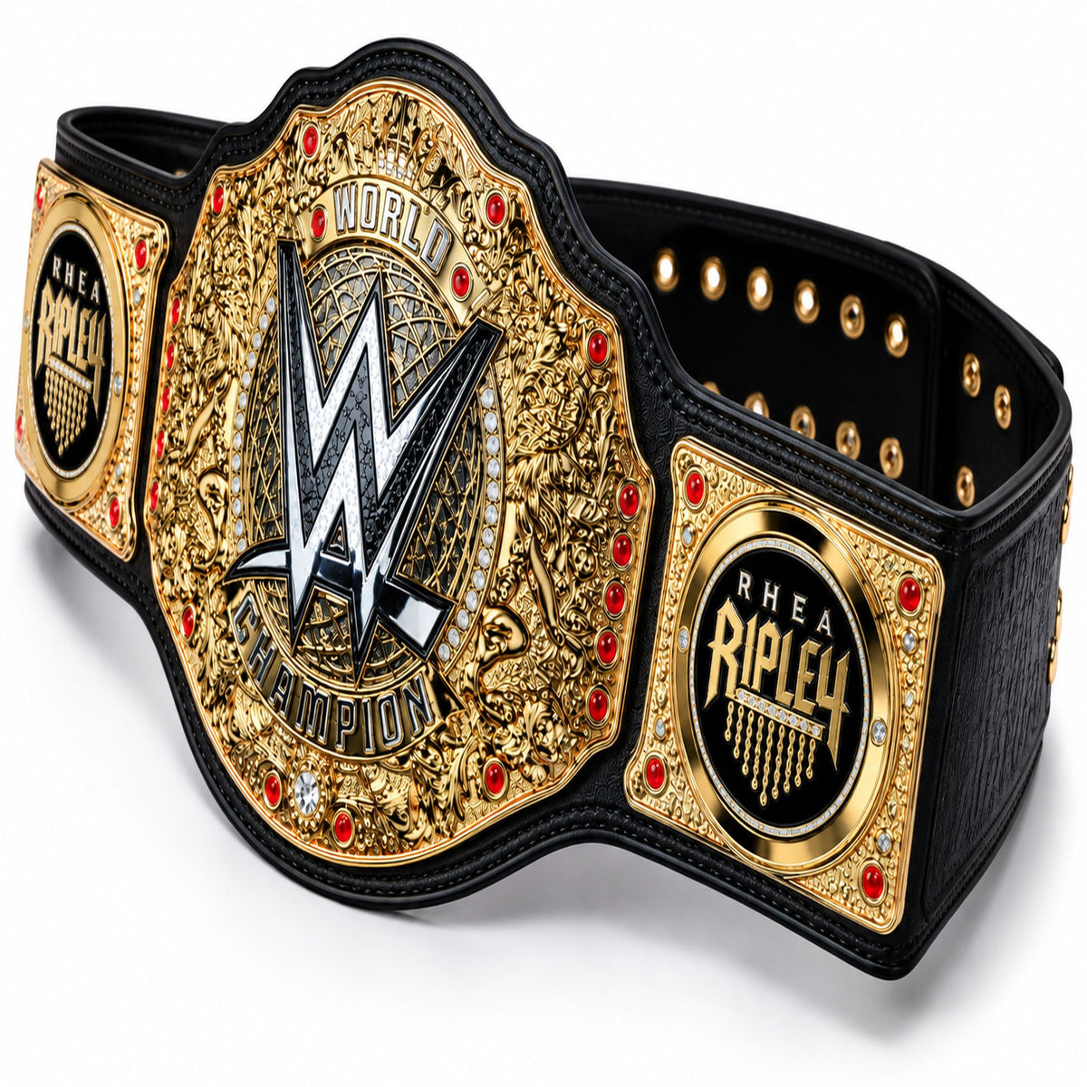 Rhea Ripley Side Plates on Wrestling Championship Belt – Professional Wrestling Title Belt