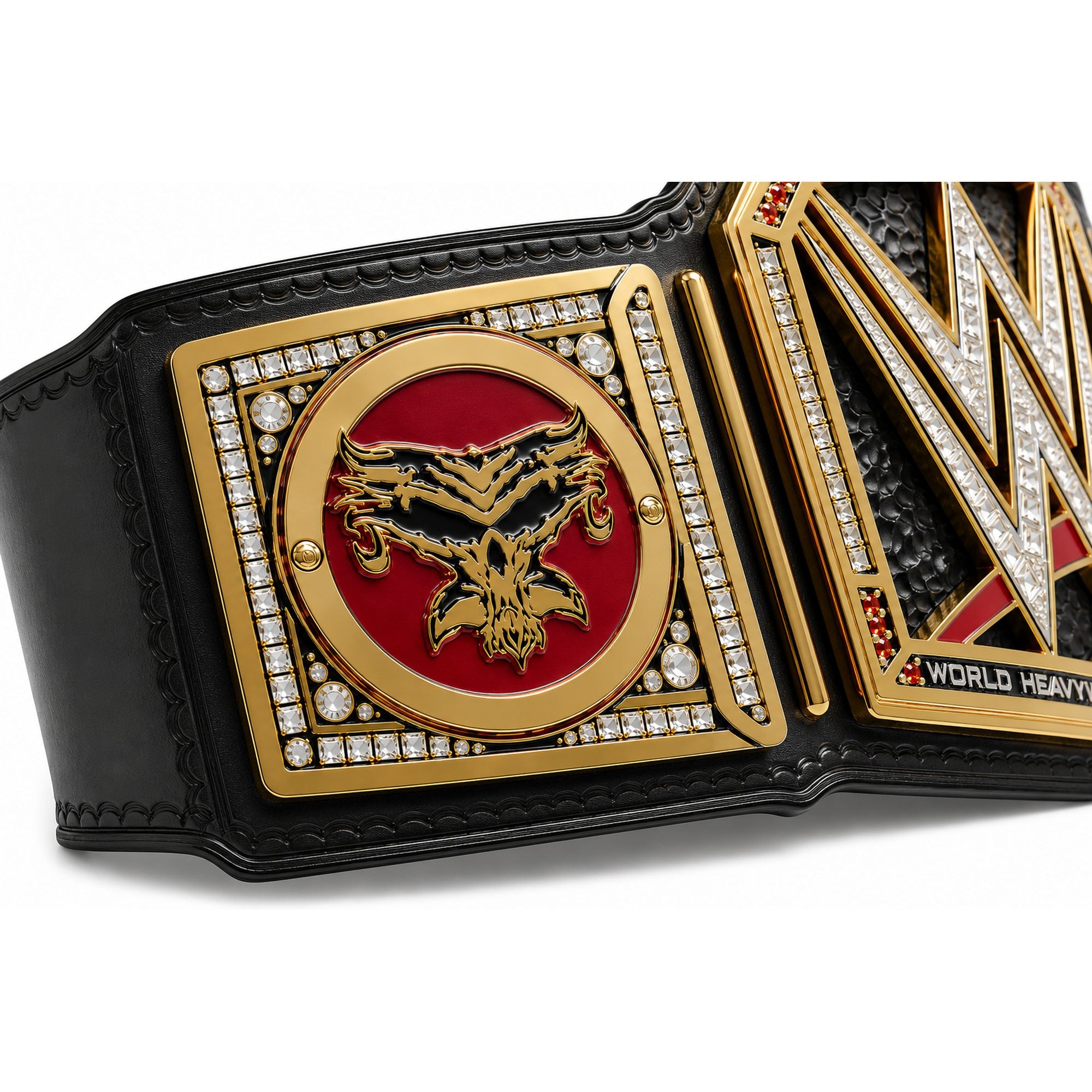 Custom World HeavyWeight Championship Wrestling Belt with brock lesnar Side Plates